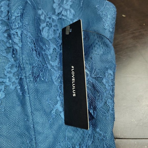 Lulu's Womens S Dress Truly Stunning Slate Blue Skater Dress‎ NWT I9D1437 - Picture 8 of 12
